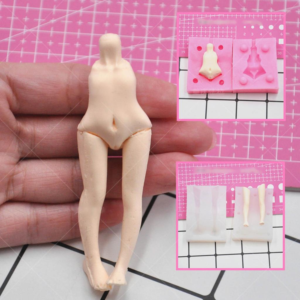 Dolls Body Leg Model Silicone Fondant Molds Aromatherapy Plaster Clay Mold Craft Mould DIY Cake Decorating Baking Tools