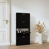 VidaXL Shoe Cabinet Black 59x17x150 Cm Engineered Wood 342520