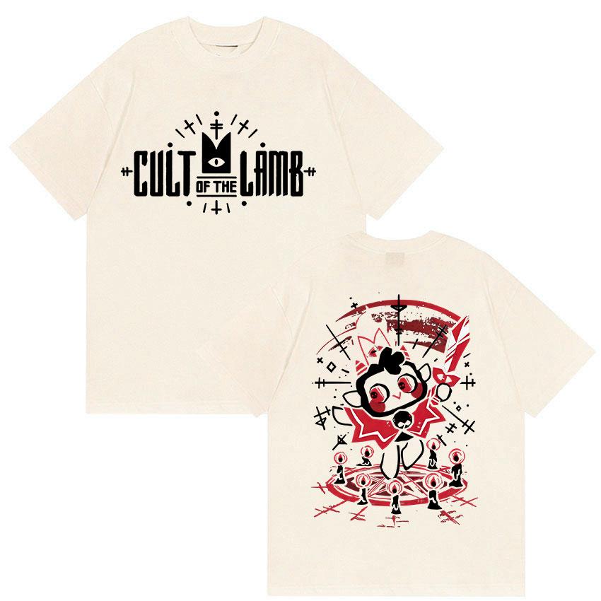 Hot Game Cult of The Lamb Retro Graphic T Shirt Unisex Women Game Gift Humor Short Sleeve Tshirts Casual 100 Cotton Tops Tshirt