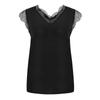 Women's V-Neck Lace Casual Solid Sleeveless Shirts Tank Tops Blouse