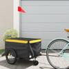 VidaXL Bicycle Trailer, Transport Cart with Hitch Bar, Bicycle Trailer with Flag for Luggage, Black 94099