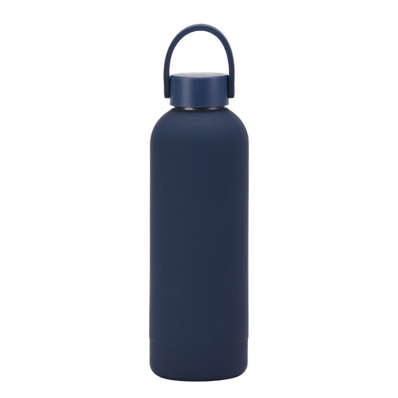 Double-Layer Stainless Steel Vacuum Insulated Travel Mug With Carrying Handle - 500ml Portable Outdoor Water Bottle