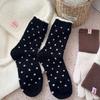 Winter Warm Thickened Polka Dot Plush Socks Women Mid-calf Socks Fall Thickened Padded Warm Socks Home Sleep Floor Sox