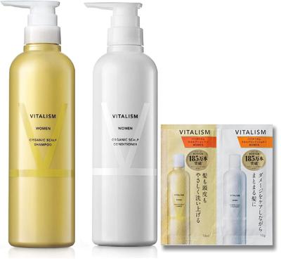 Набор шампуней и кондиционеров VITALISM Scalp Care по 500 мл каждый. Большая емкость, тип насоса для в комплекте с & (для женщин) [Удобная сумка для путешествий]