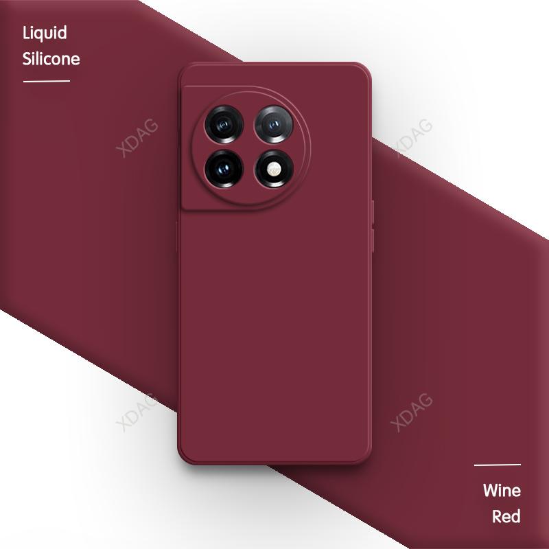 Чехол для телефона конфетного цвета для OnePlus 11 11R 5G, мягкий, квадратный, из жидкого силикона, с прямыми краями, с внутренней флокированной подкладкой, высококачественная задняя крышка