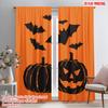 2pcs,2D Plane Printing Print Curtains Halloween Pumpkin (11) Polyester Woven (without Rod) All Seasons Ldeal for Various Room