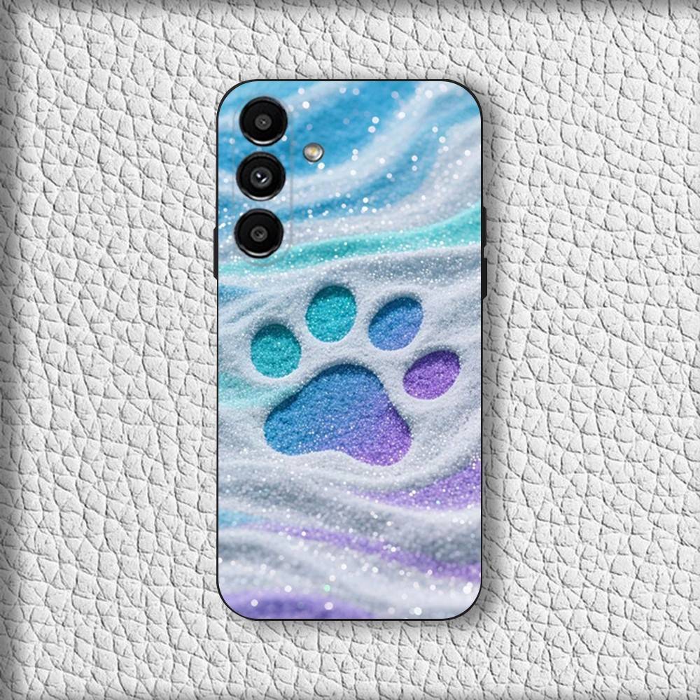 Art Puppy Paw Phone Case For Samsung Galaxy A20,A21s,A22,A31,A32,A52,A53,A72,73,A80 Soft Black Cover