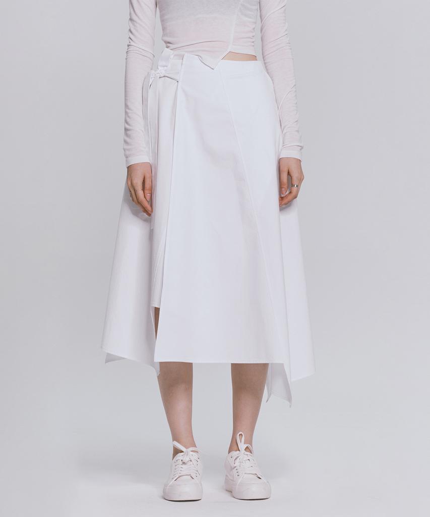 Monophobia Am Cutting Wrap Skirt White