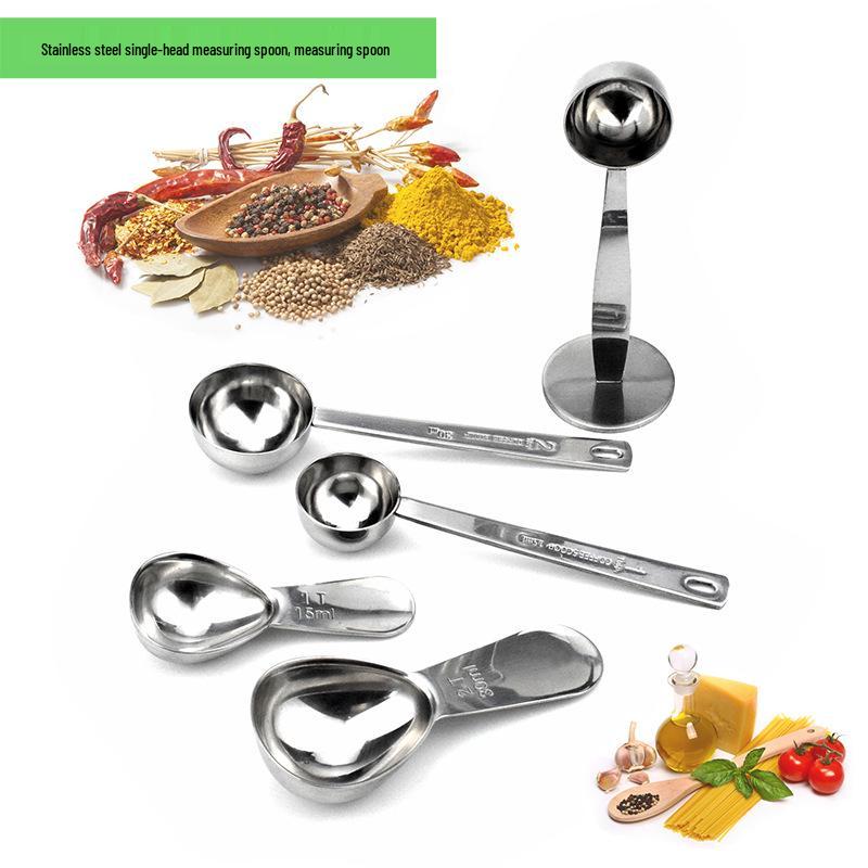 L Member Stainless Steel 15ml/30ml Measuring Spoon for Coffee, Milk Powder, and Seasoning with Scale - Baking Tool.
