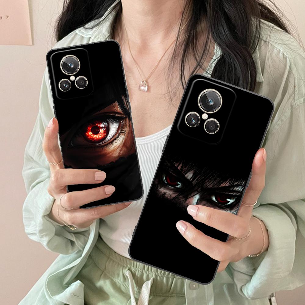Anime Eyes Phone Case for Realme 15 14 13 12 11 10 9 Pro Plus T i Lite 5G Soft TPU Shockproof Cover