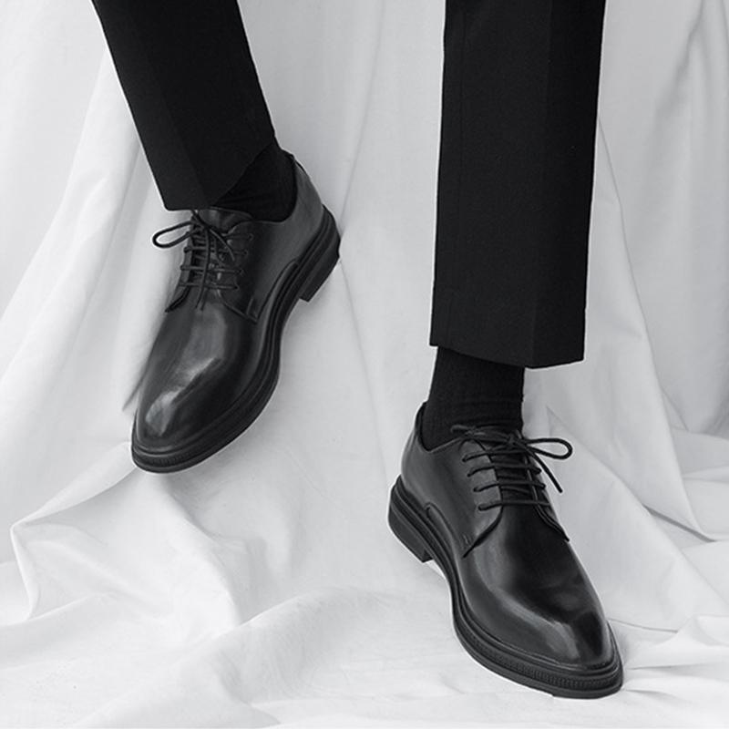 Модный бренд Мужские броги Туфли для платья Плоские Вечеринка Офис Деловые туфли Мужская обувь Черный Коричневый Серый D620