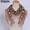 Women's Fashion Floral Bud Silk Print Rose Triangle Shawl Scarf Embroidery Scarf Elegant Solid Color