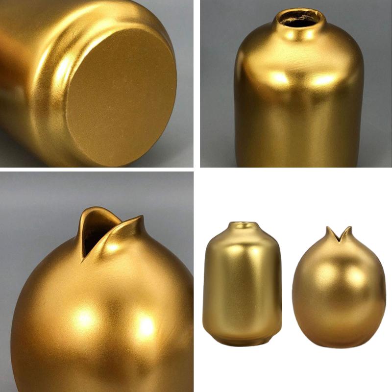 1PC Golden Resin Vase Light Luxury Cabinet Flower Vase Nordic Modern Flower Arrangement Pot Living Room Office Decoration
