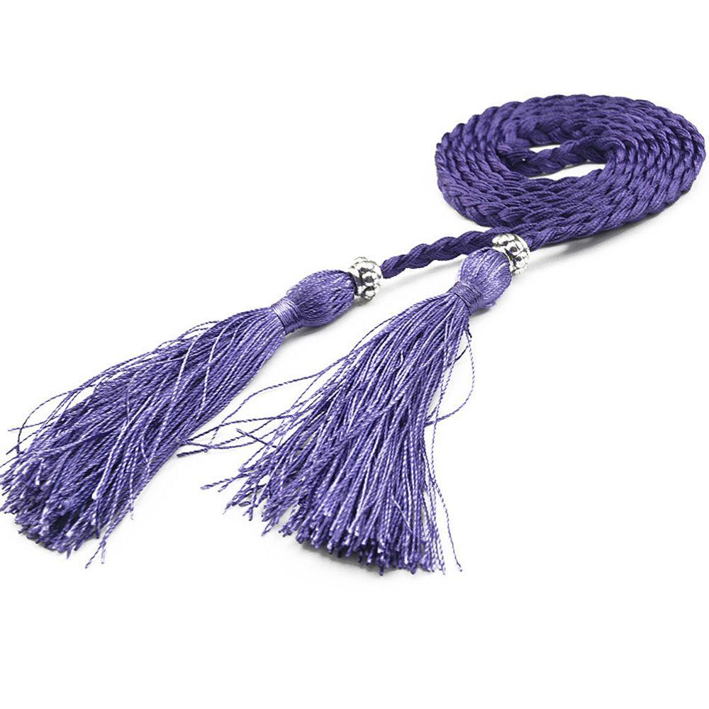 Thin Decorated Tassle Waistband Bow Dress Braided Belts Tassles Belts Waist Rope Waist Chain