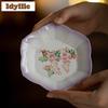 Ручная роспись Цветок глицинии Шестиугольный горшок Держатель для чашки Кофейная чашка Поднос Сухой пузырь Стол Поднос для чая Подставки под стаканы Столовая посуда Украшения