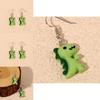 Cartoon Dinosaur Drop Earrings Made Of Soft Clay For Girls Fashion Jewelry Collection