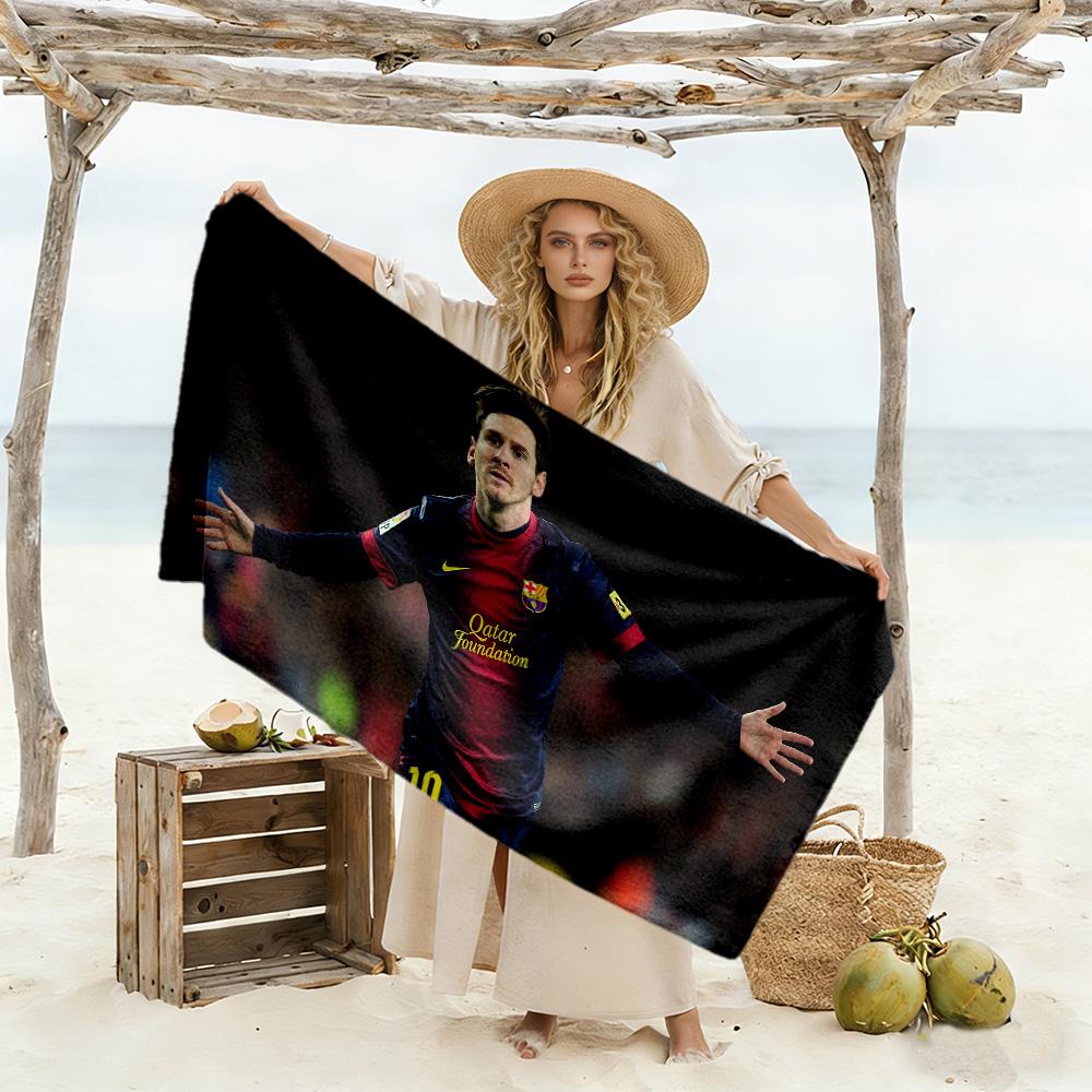 Messi's Goal Beach Towel Super Soft & Absorbent Comfortable Lightweight Perfect for Traveling Yoga Camping and Swimming