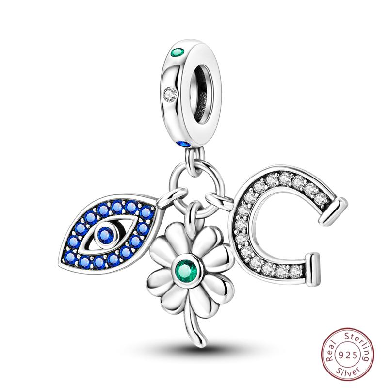 Медный браслет с бусинами 'Четырехлистный клевер на удачу', с блестящим цирконием, для оригинального браслета 3 мм, женские изящные украшения