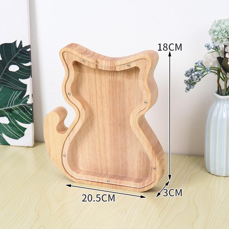 Деревянная и акриловая копилка для детей с алфавитом - прозрачный дизайн животных