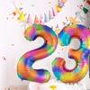 40-дюймовый красочный воздушный шар из алюминиевой фольги с цифровым принтом и постепенным изменением цвета, детский день рождения, украшение для сцены цифровой вечеринки