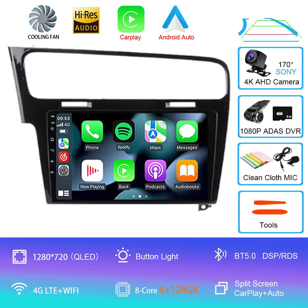 Для Volkswagen VW Golf 7 MK7 GTI 2011 - 2021 Автомобильное радио CarPlay экран HD Мультимедиа Android 14 GPS Стерео Новый Видеоплеер