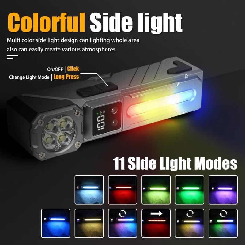 Угловой фонарик USB перезаряжаемый многофункциональный цветной окружающий свет магнитный фонарик, рабочий свет, налобный фонарь, велосипедный