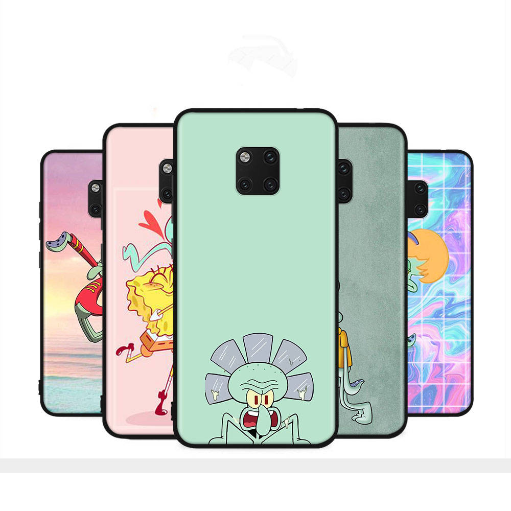 PB9 SpongeBob Friend Black Sofe Case for Samsung Note 20 Lite S24 Ultra S23 A03 A05 A06 A11 A71 A15 A16 A13 A24 A25 A33 A52 A53 A50 M55 M35 Plus