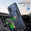 Военный бронированный чехол для телефона Motorola Moto E13 E14 E15 с кольцом-подставкой, защитой камеры, сдвижной крышкой, встроенным магнитом E15