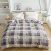 100% Cotton Plaid Printed Duvet Cover Fashion Kids Teens Bedroom Geometric Pattern Single Comforter Cover Adult Queen Bedding