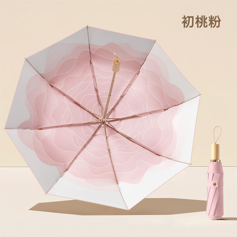50% Off Hand-opened Mini Sun Umbrella Sunscreen Parasol Small Gold Flat Umbrella Gold Glue Thumb Umbrella Folding Pocket Umbrella