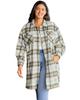 Azura Exchange Multicolor Plus Size Plaid Pocketed Side Slit Shacket