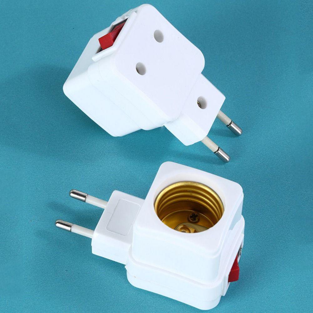 1/2Pcs Spiral Pattern Bulb Socket EU Plug Adapter E27 Thread Connector Durable Lamp Base