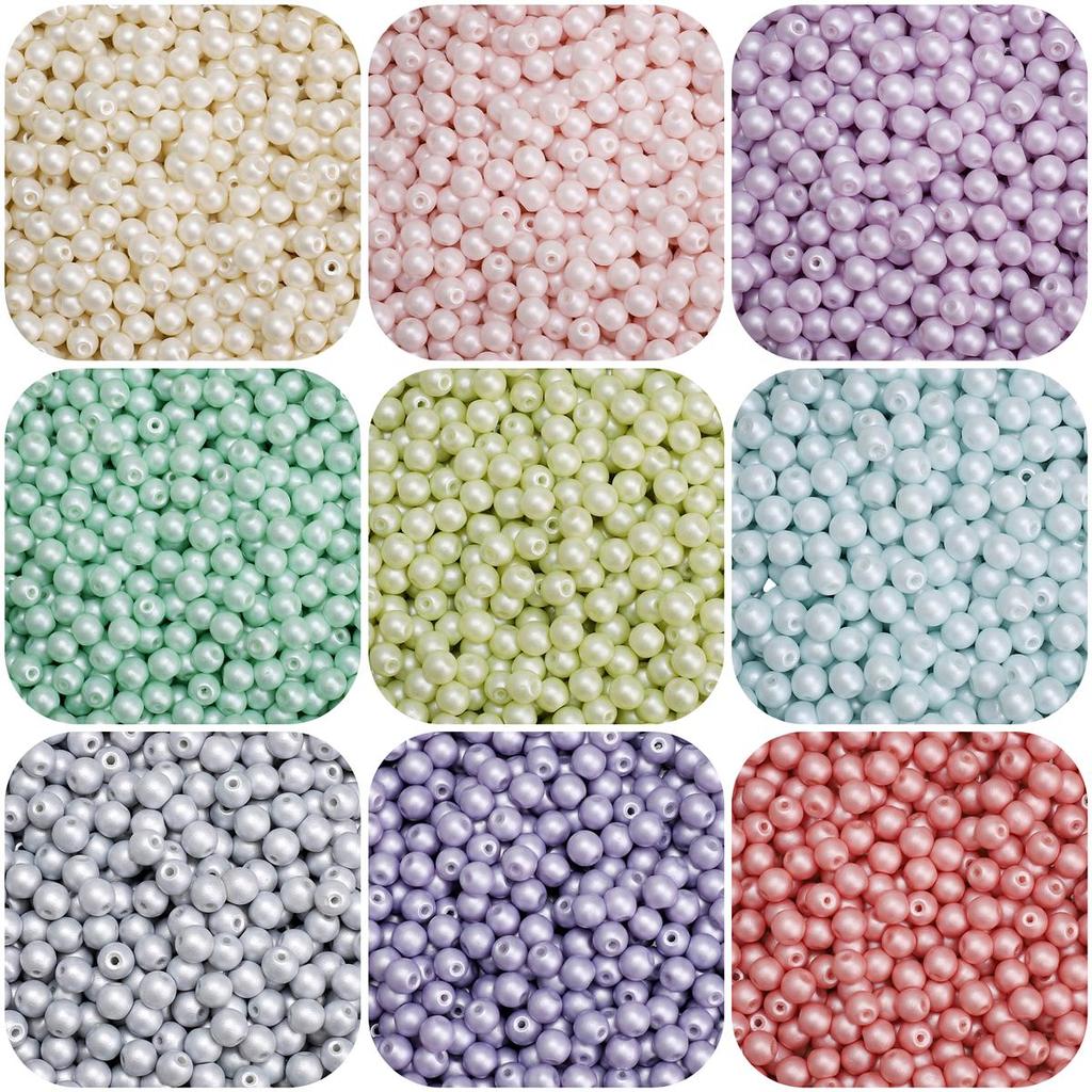 Разноцветные чешские стеклянные бусины для изготовления украшений - 100 круглых шт.