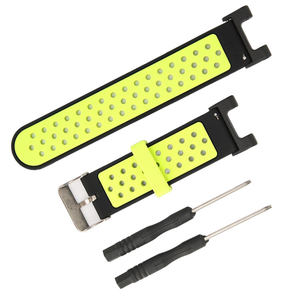 Vented Pin Buckle Bracelet Silicone Watchband with Screwdriver for Amazfit TRex TRex Pro Watch(Black Green )