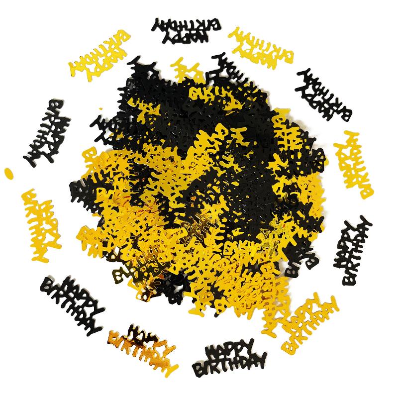 15 г/пакет Цифровое золото Черное конфетти Блестки Число 18/21/30/60/70 Бумажные обрывки Вечеринка по случаю дня рождения Юбилей Свадебное украшение