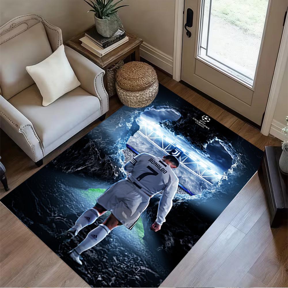 Ronaldo's Champions League Journey Floor Rug Office Rug Perfect for Decorate room Bedrooms Entryway Balcony Anti-slip Rug Decorate Offices