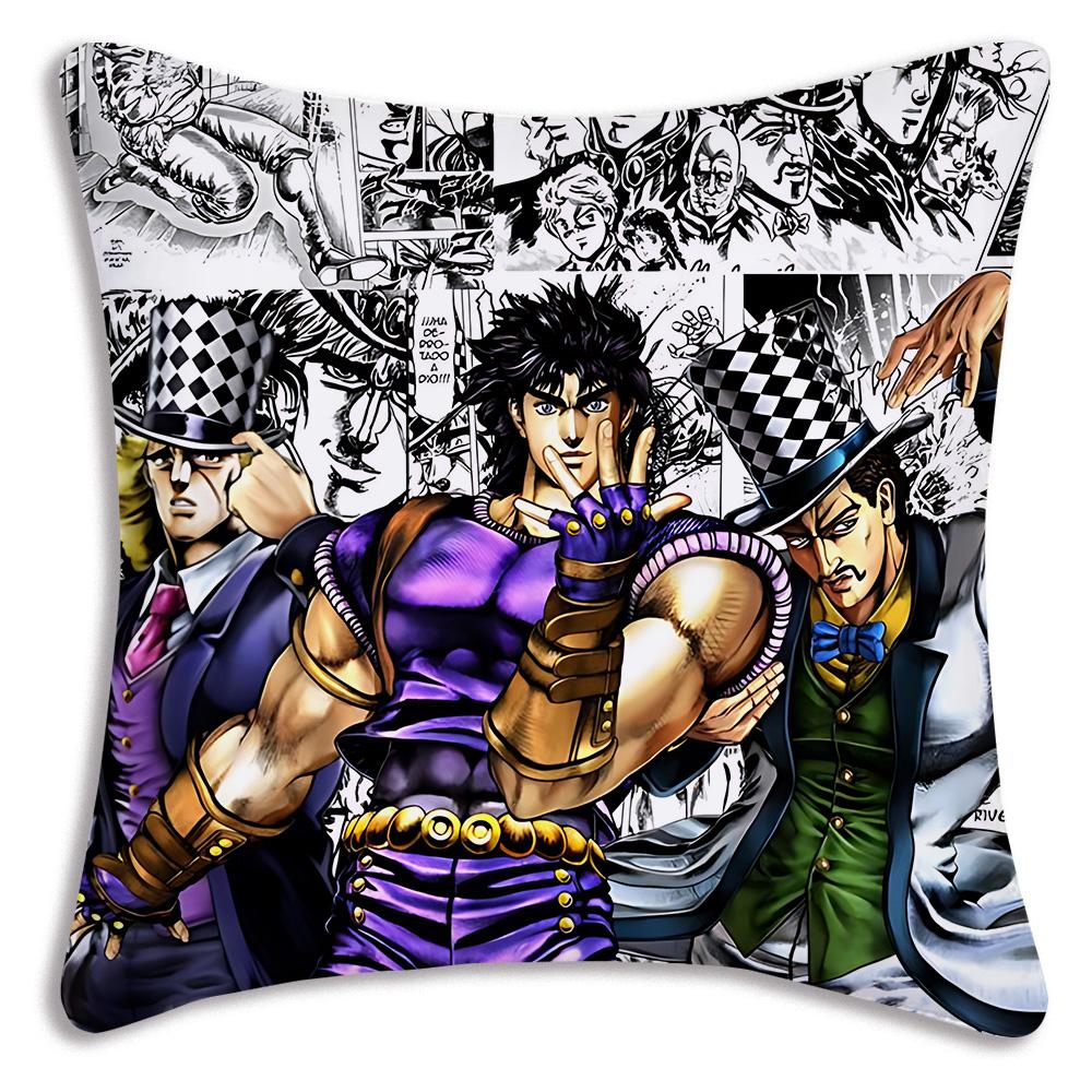 Наволочки Мультяшные Jojo'S Bizarre Adventure Декоративные для Дивана Дома Двусторонний Принт Короткий Плюш Милая Наволочка