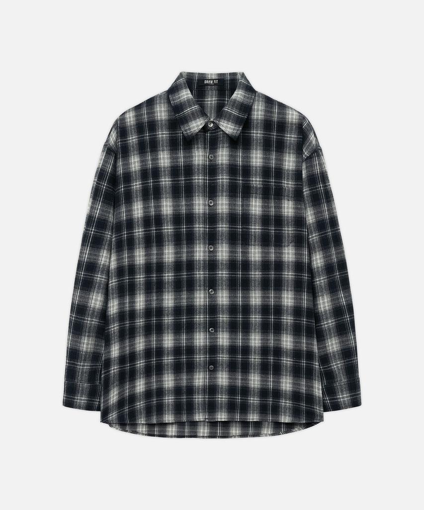DRAW FIT Evan Ombre Check Shirt [Navy]
