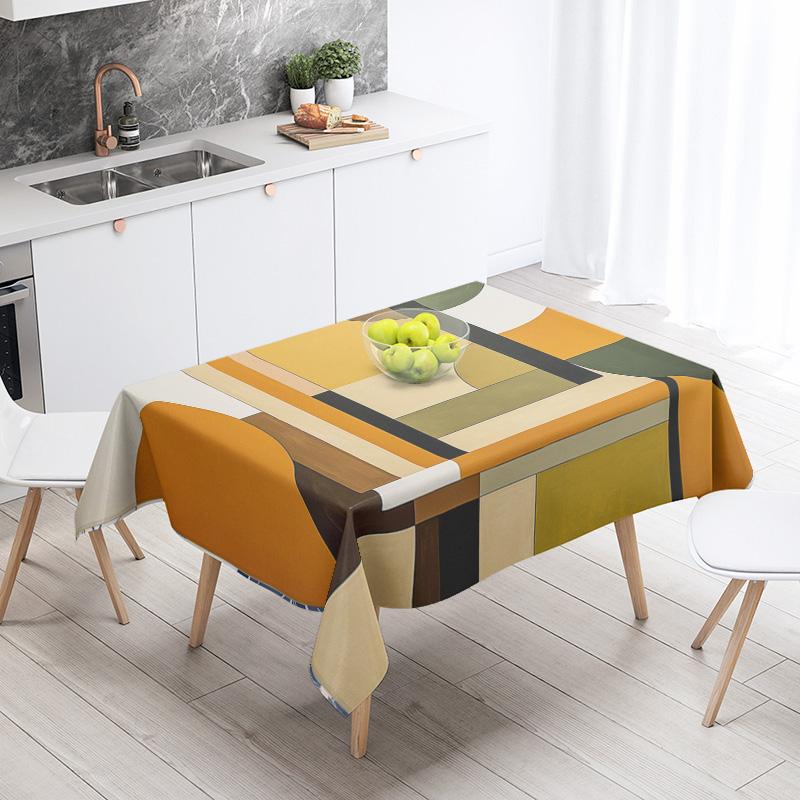 Абстрактная Геометрическая Скатерть Водонепроницаемая Пятноустойчивая Украшение для Вечеринки Ресторан Кафе Обеденный Стол Скатерти 140X200См