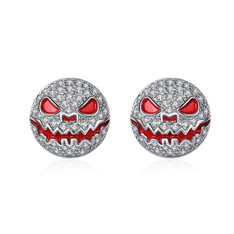 Комплект украшений в стиле хип-хоп с бриллиантами Thriller Expression Halloween с круглым кольцом и дизайном