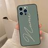 Шалфейно-зеленый персонализированный чехол с именем для iPhone 16 15 14 13 11 12 Pro Max Mini XS X XR 7 8 Plus