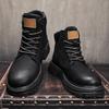 Leather Thick-soled Heightening Martin Boots Women's Couple's Big Yellow Boots Men's Locomotive Shoes High-top Outdoor Tooling Short Boots