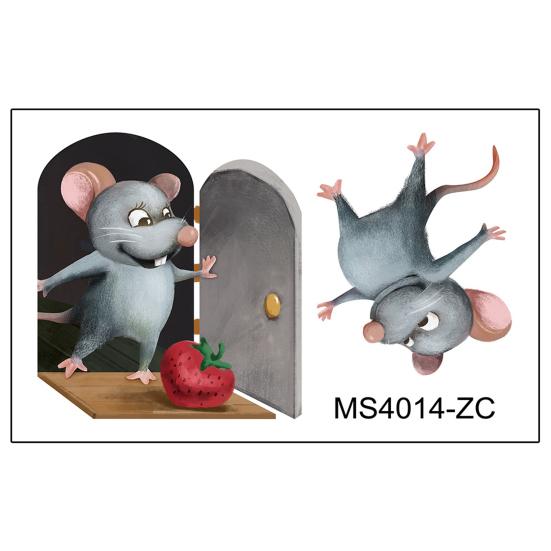 Водостойкая съемная самоклеящаяся 3D наклейка на стену, две забавные настенные картины с крысами, наклейки на стену KTY