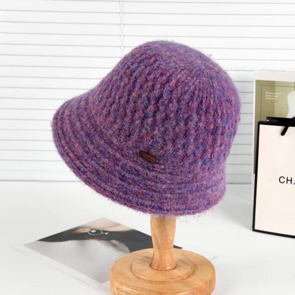 Зимняя панама с большой головой - Однотонная вязаная из кашемировой шерсти, Ветрозащитная и теплая, в стиле рыбака