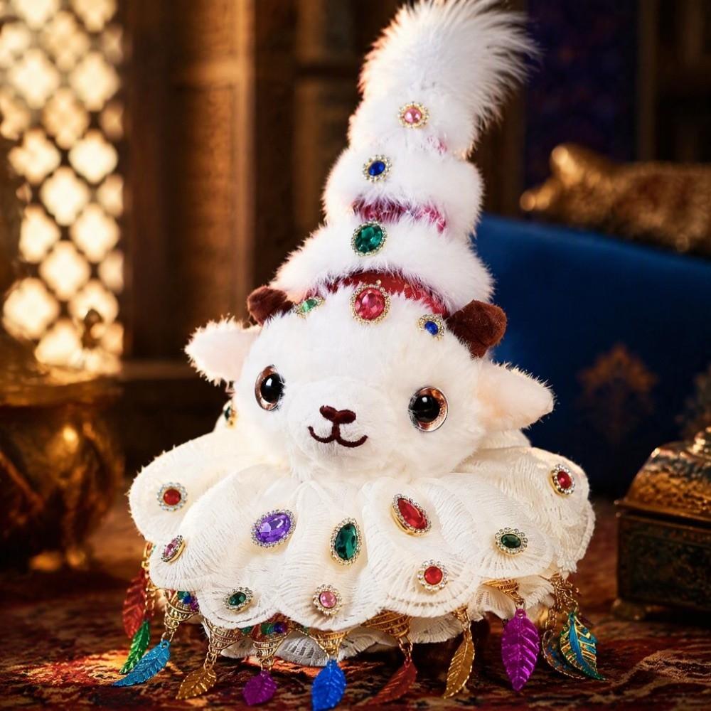 Soft Stuffed Animal Sheep Figurines PP Cotton Sheep Keychain Spring Festival Party Gift