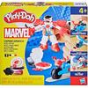 Play-Doh Набор Капитан Америка Мото-Резчик Marvel с Гибкой Фигуркой, 3 Аксессуара, Игрушки для Развития Воображения для Детей от 4 Лет