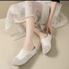 Retro flat-bottomed bag head wearing cool slippers women's 2025 summer height increase hollow half slippers woven breathable shoes