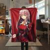 1 шт. Пледа из фланели с принтом Зеро Ту из DARLING in the FRANXX, Высокое качество, Для всех сезонов, Декор для дома, Тепло и уют, Идеально для рождественских подарков