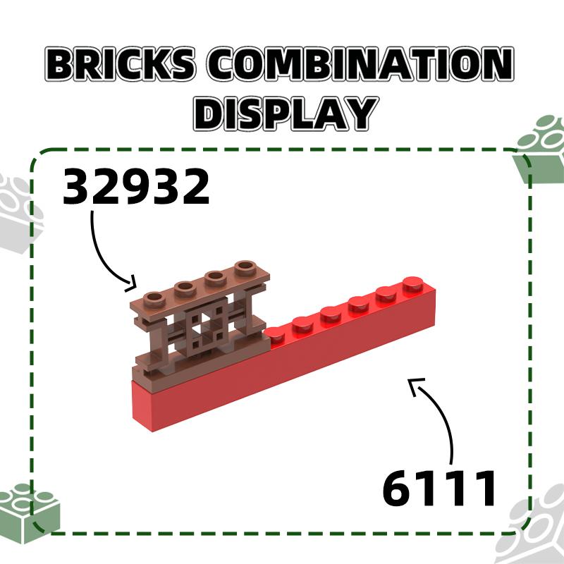 Нетоксичные 52 шт./лот 32932 Китайские Перила Строительные Блоки Moc Аксессуары для Дома Совместимы с Кирпичиками Детские Игрушки Подарочная Коробка