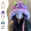 Cute and Funny Cycling Handmade Plush Ears Female Autumn and Winter Warm Ear Protection Shows a Small Face Thickened Ear Protection Wool Cap